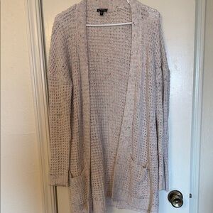 Express Speckled Open-Front Cardigan